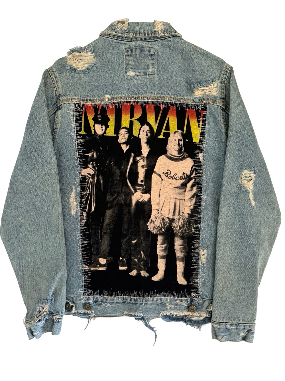 Nirvana Kurt Cobain Zara Custom Distressed Jacket